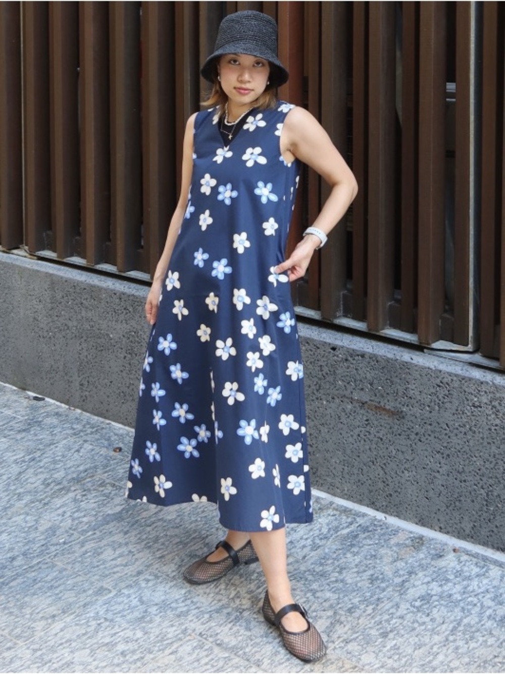 UNIQLO x Marimekko Limited Edition Floral A-Line V-Neck Midi Dress Size Medium